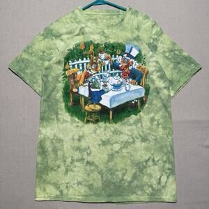 Vintage Sundog Hand Dyed Alice In Wonderland T Shirt Size Large Double Sided Y2K